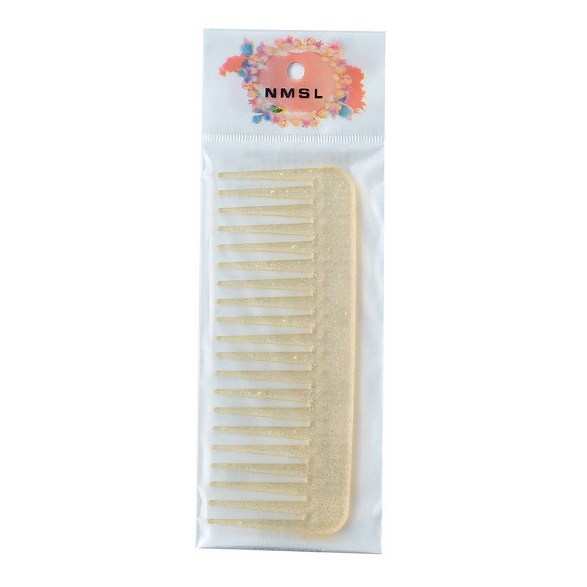 TRANSPARENT FINE-TOOTHED COLORFUL GLITTER COMB