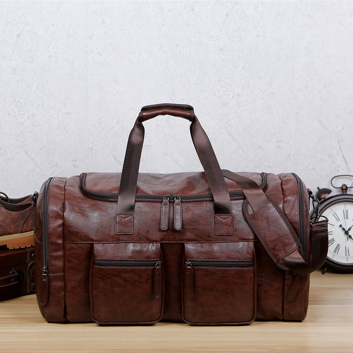 Men's PU Leather Travel Bag, Extra Large_CWAB5173