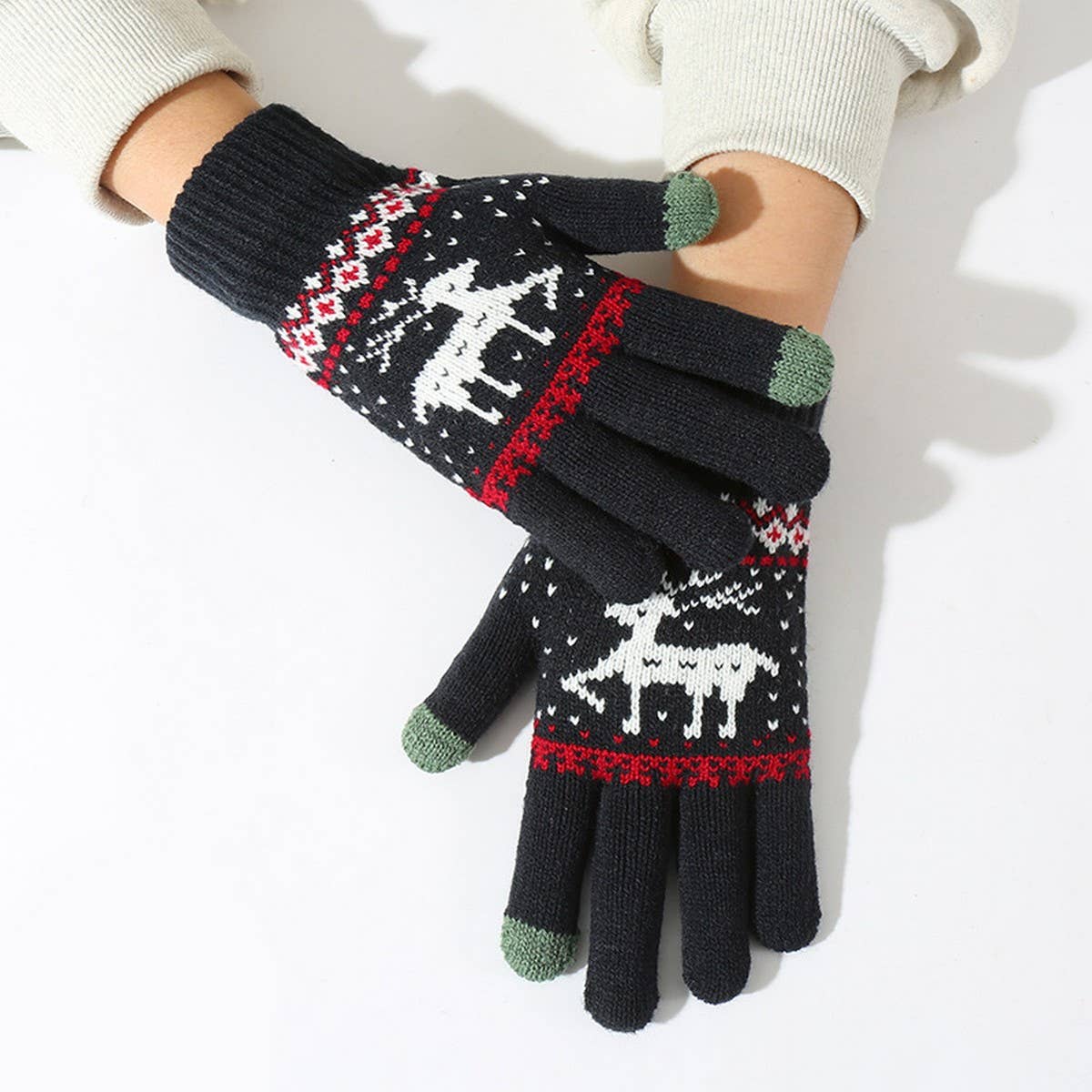 CWAG00573_UNISEX WINTER REINDEER TOUCHSCREEN GLOVES