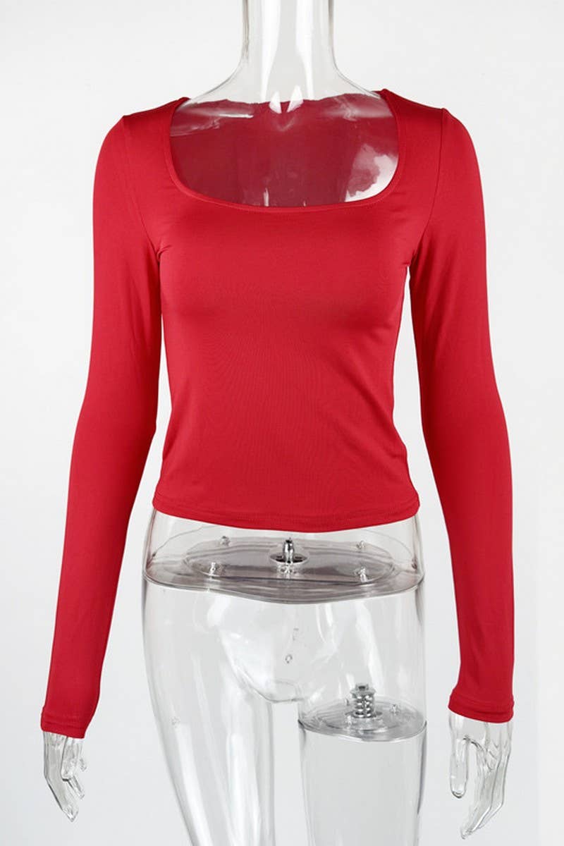 CWTBLL3794_SKIMS INSPIRED SQUARE NECK LONG SLEEVE TOP