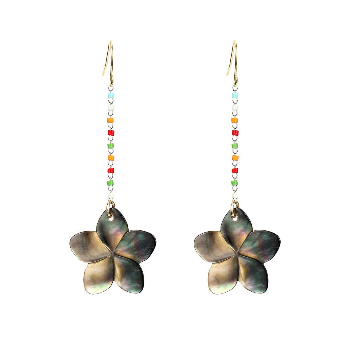 FASHIONABLE TEARDROP-SHAPED SHELL METAL EARRINGS