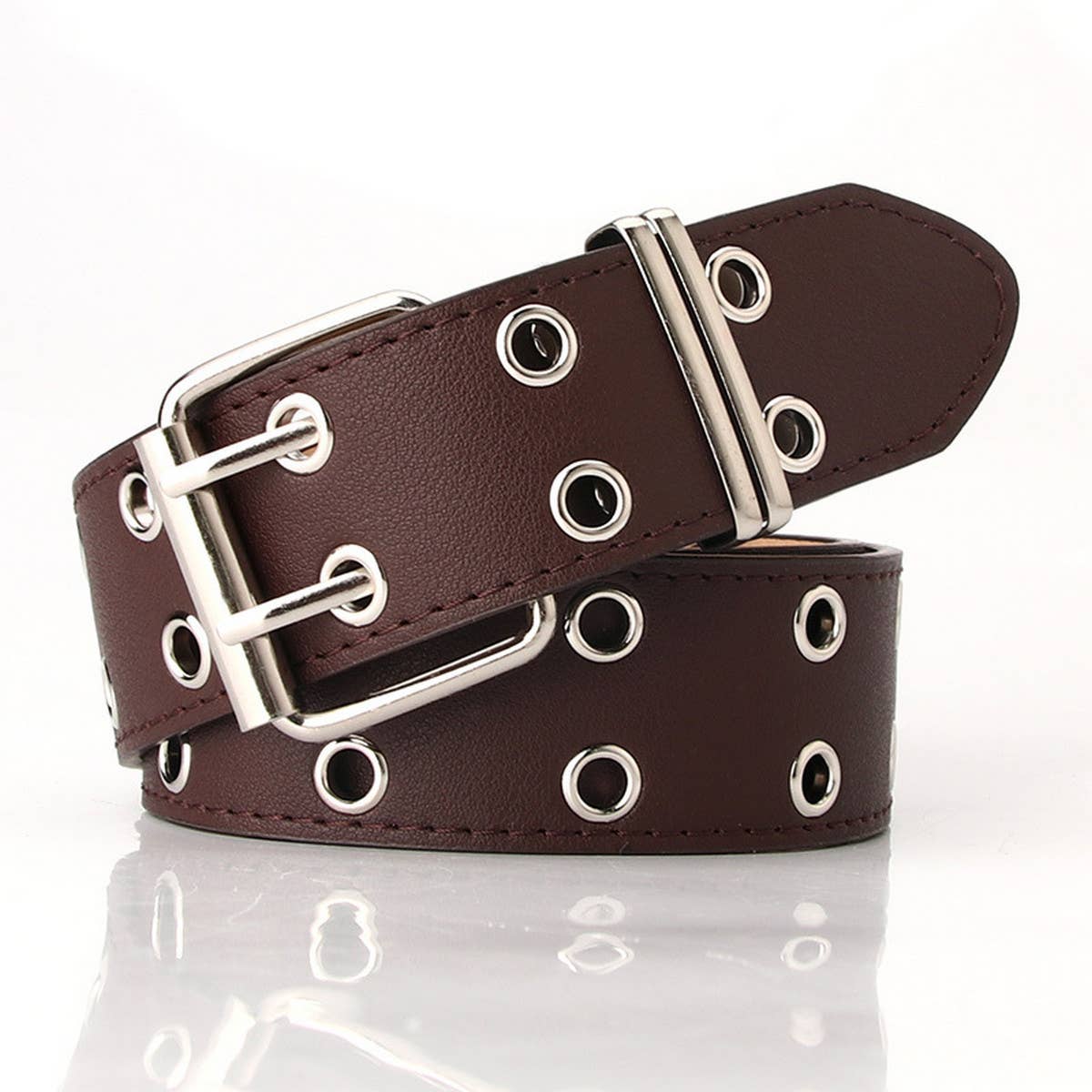 CWABE0936_DOUBLE ROW EYELET HOLLOW NEW PUNK STYLE BELT