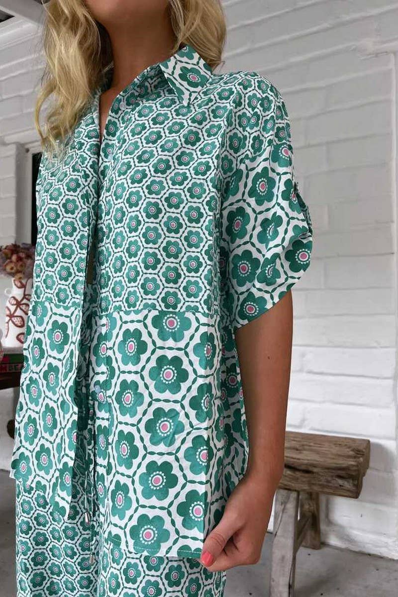 CWSTB1785_FLORAL PRINT CASUAL FASHION SHIRT SET