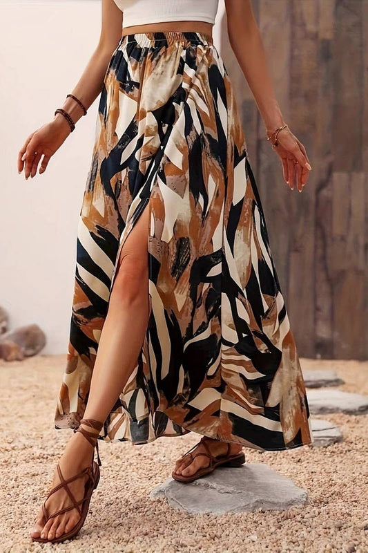 CWBLS0527_SUMMER BOHEMIAN PRINTED CASUAL SKIRT