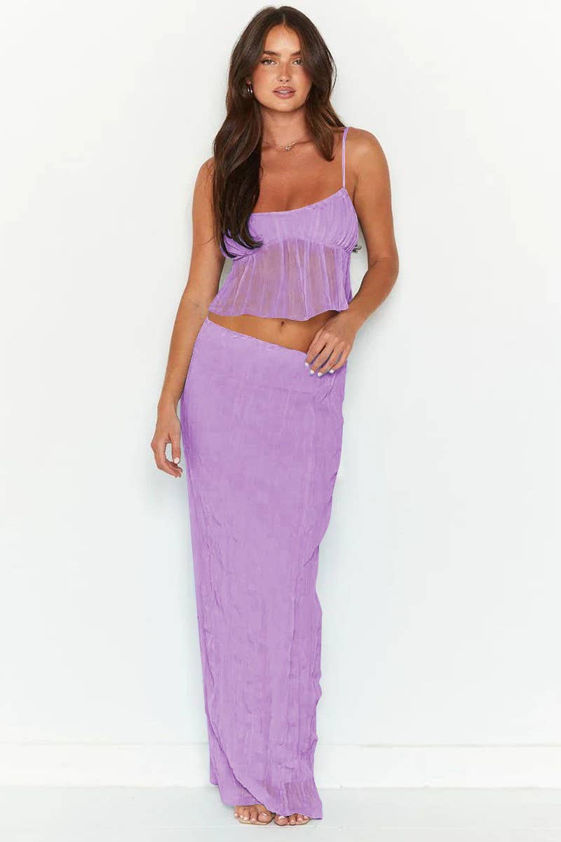 CWSS1265_TEMPERAMENTAL AND FASHIONABLE SUSPENDER SKIRT SUIT