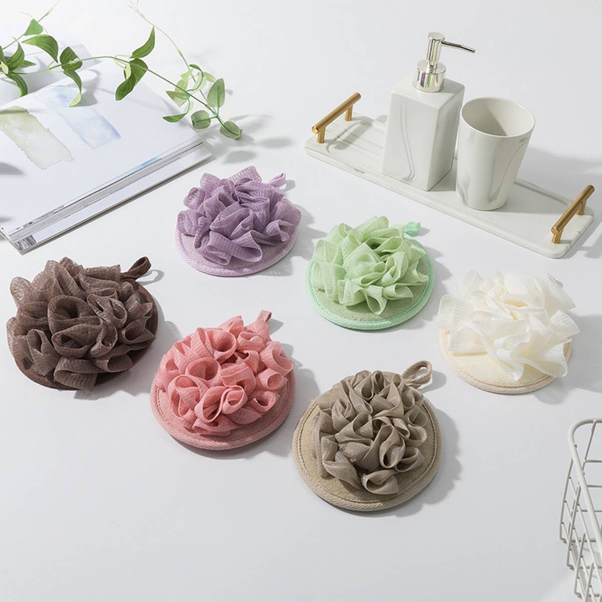 CWMM8746_SIMPLE BATH FLOWER SOFT FOAMING BATH BALL