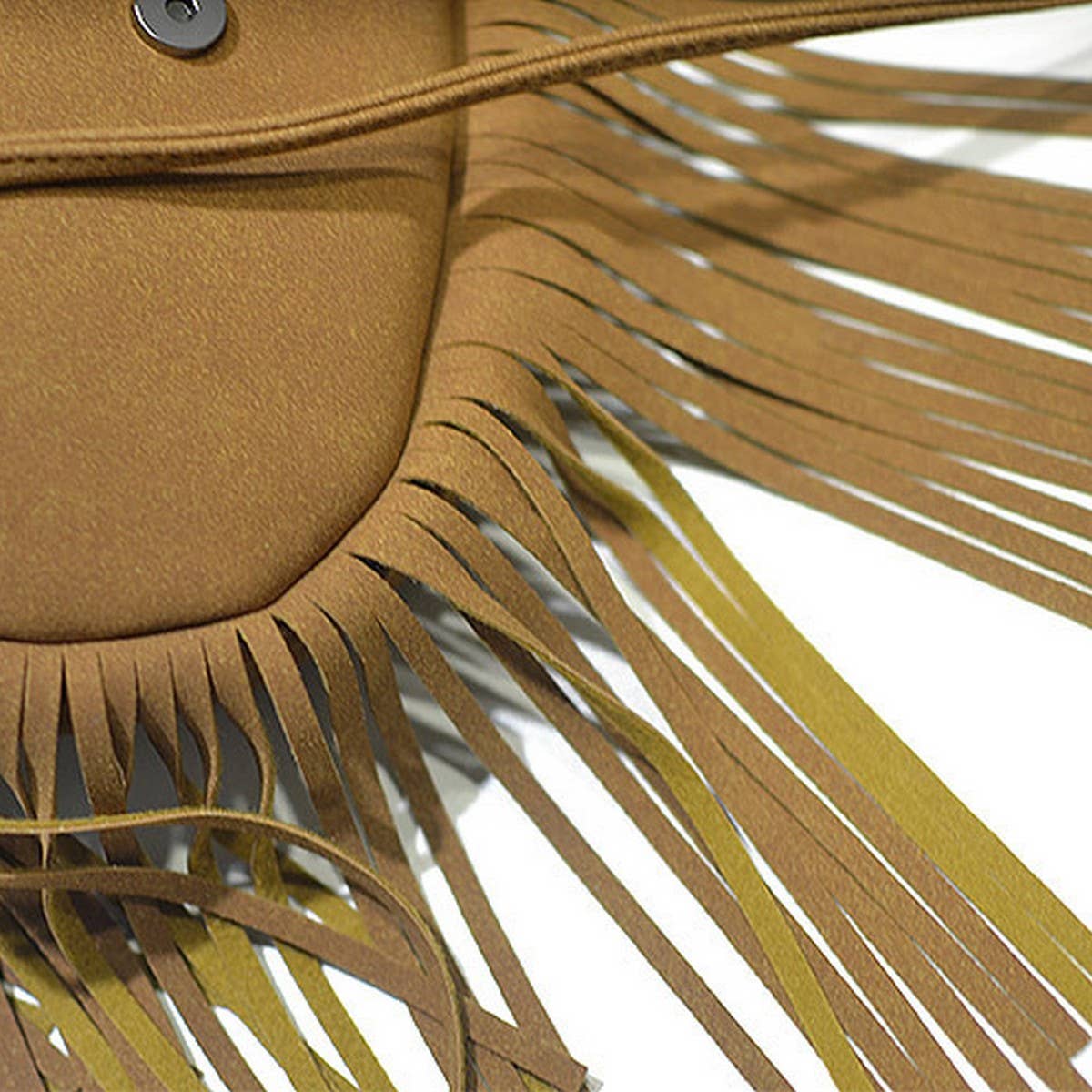 CWAB4563_BRAIDED BELT BUCKLE NUBUCK TASSEL SHOULDER BAG