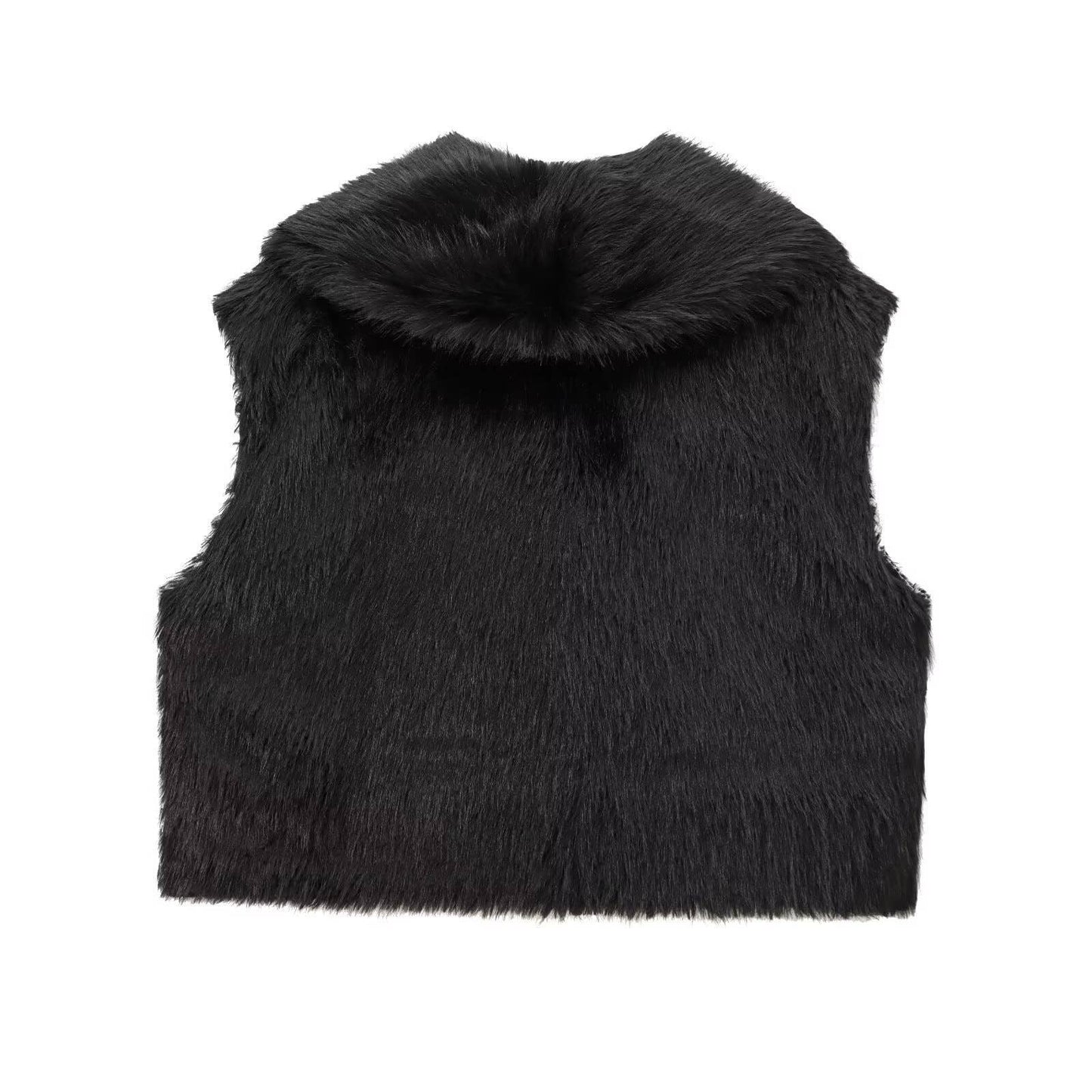 Elegant faux fur effect jacket short Vest