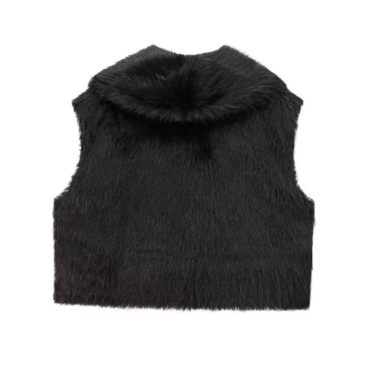 Elegant faux fur effect jacket short Vest