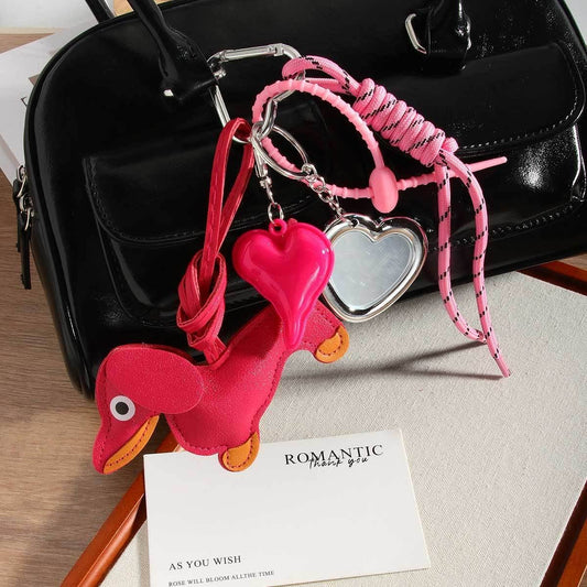 Retro Sausage Dog Keychain with Climbing Rope_CWMM7738