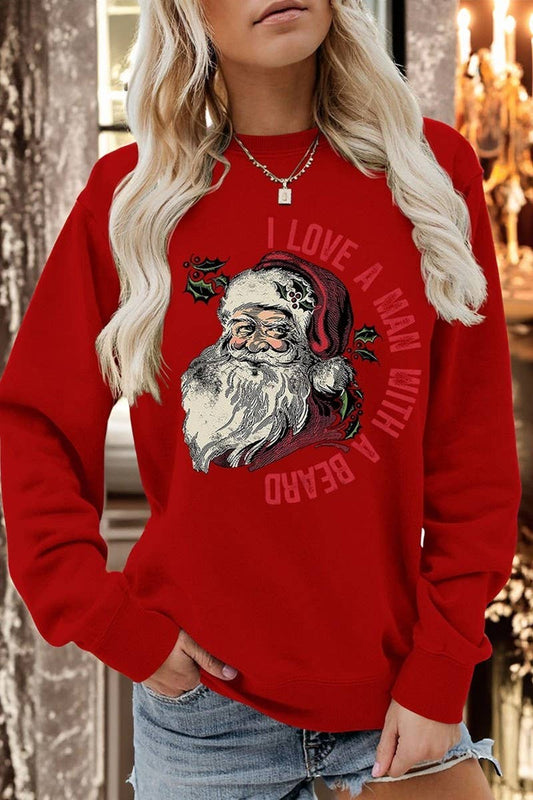 CWTBLL01329_SANTA LETTER PRINT CHRISTMAS PULLOVER SWEATSHIRT
