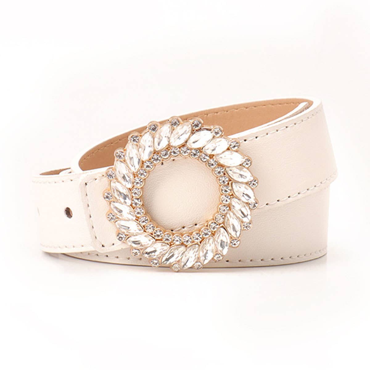Fashionable round-button rhinestone belt