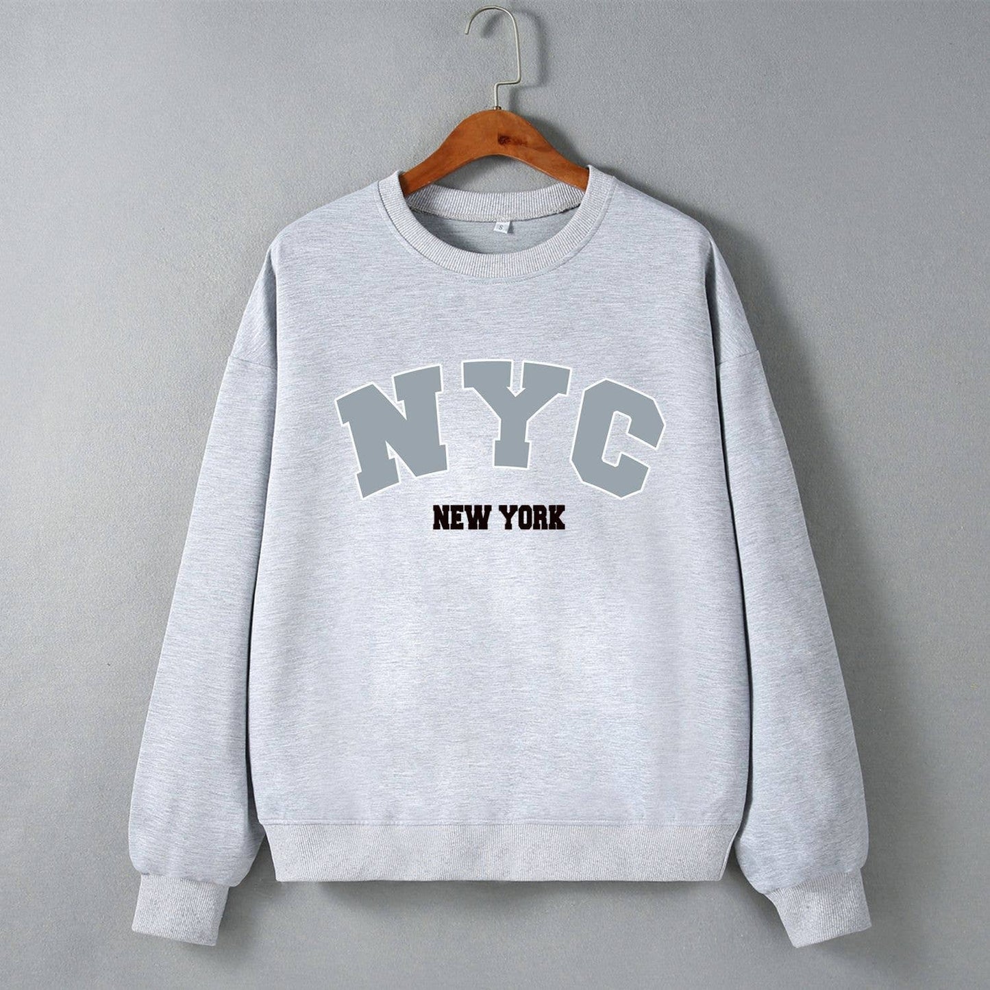 Basic round-neck printed sweatshirt