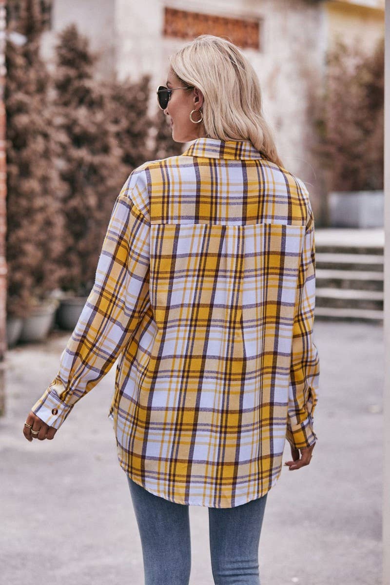 CWTSTL1691_OVERSIZE LOOSE LONG SLEEVE PLAID SHIRT