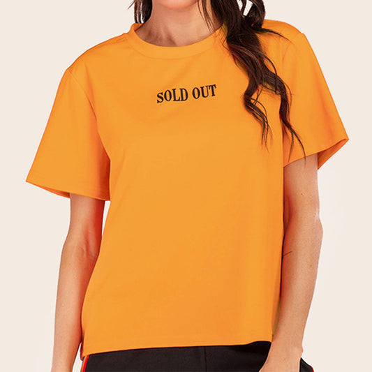 Crew-neck monogram print short-sleeved T-shirt