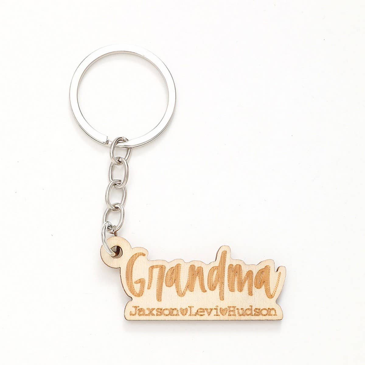LASER ENGRAVED WOODEN KEYCHAIN