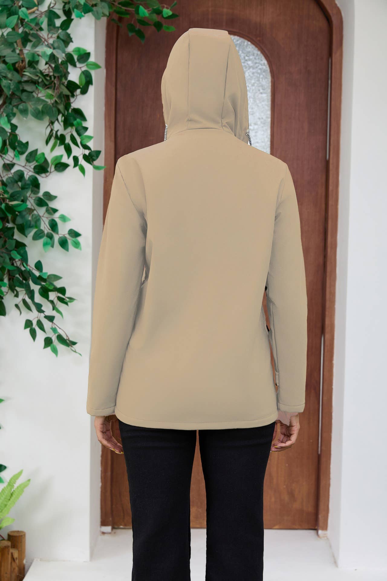 Composite fleece waterproof hooded jacket