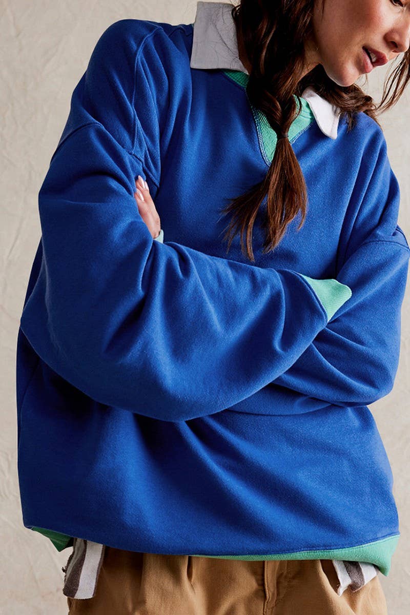 CWTBLL3991_LOOSE DROP SHOULDER CREWNECK SWEATSHIRT