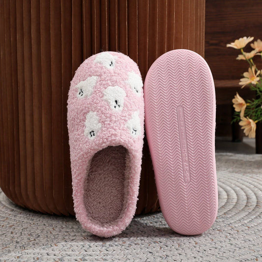 Halloween Indoor Slippers Fuzzy Ghost Couple Shoes_CWSHF0021