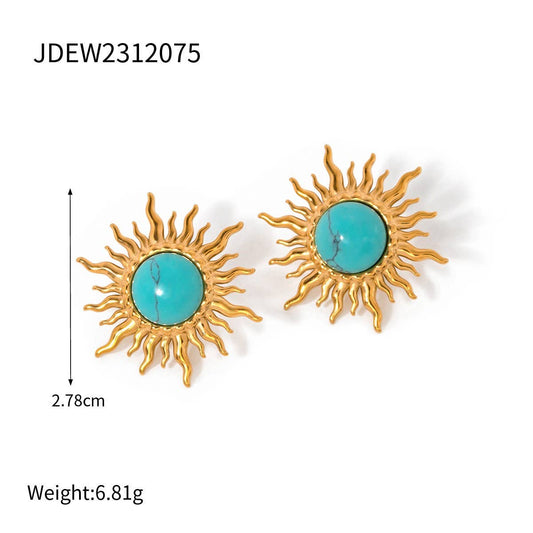 PERSONALIZED 18K GOLD STAINLESS STEEL EARRINGS_CWMM2356