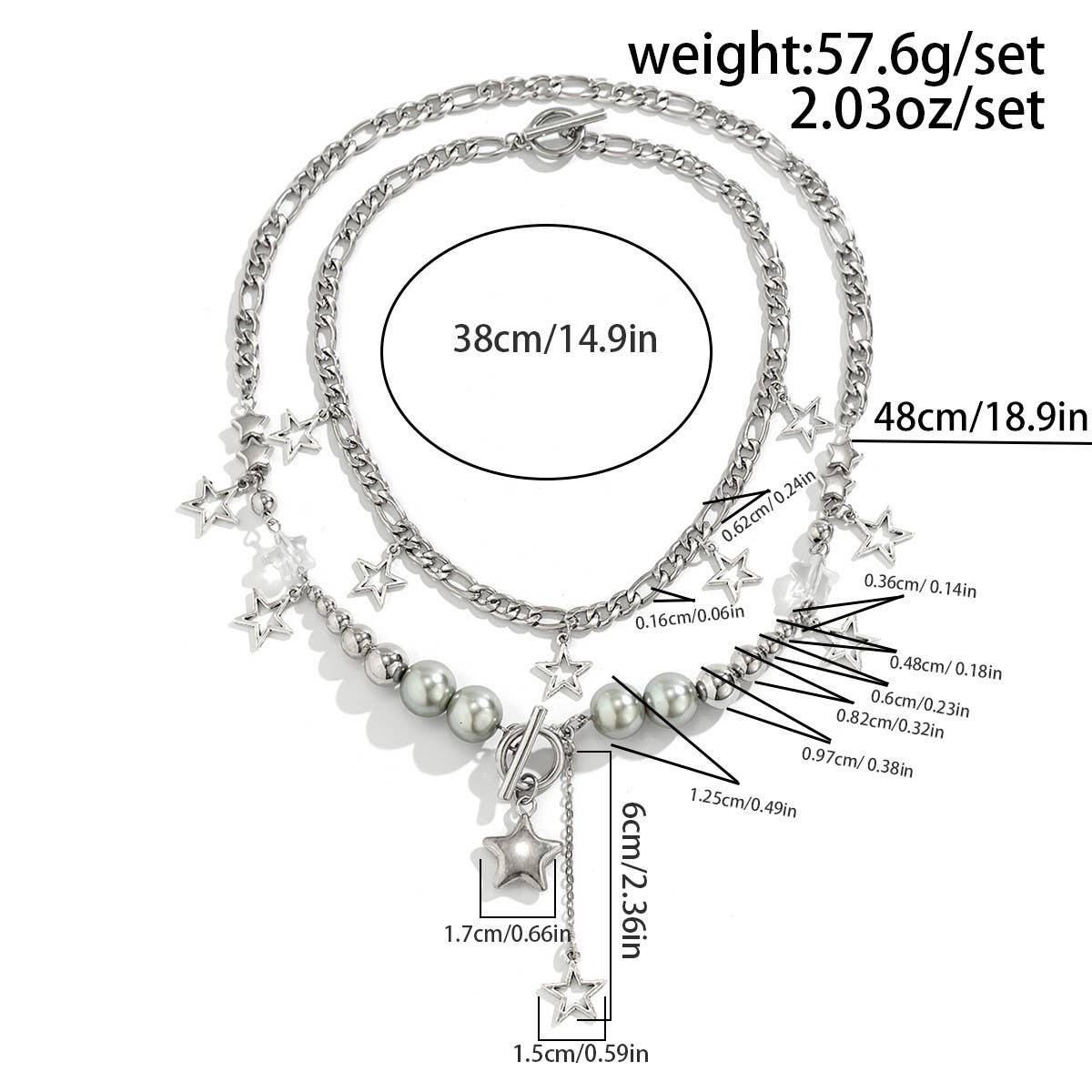 BEADED NECKLACE WITH STAR SHAPED PENDANT TASSELS_CWAJE1158
