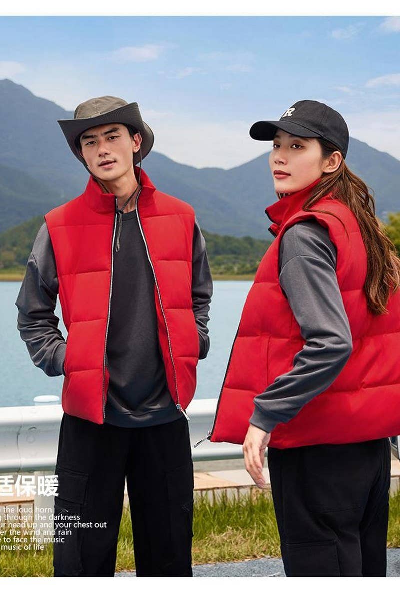 CWOV00100_CUSTOM LOGO PRINTED CASUAL DOWN COTTON VEST