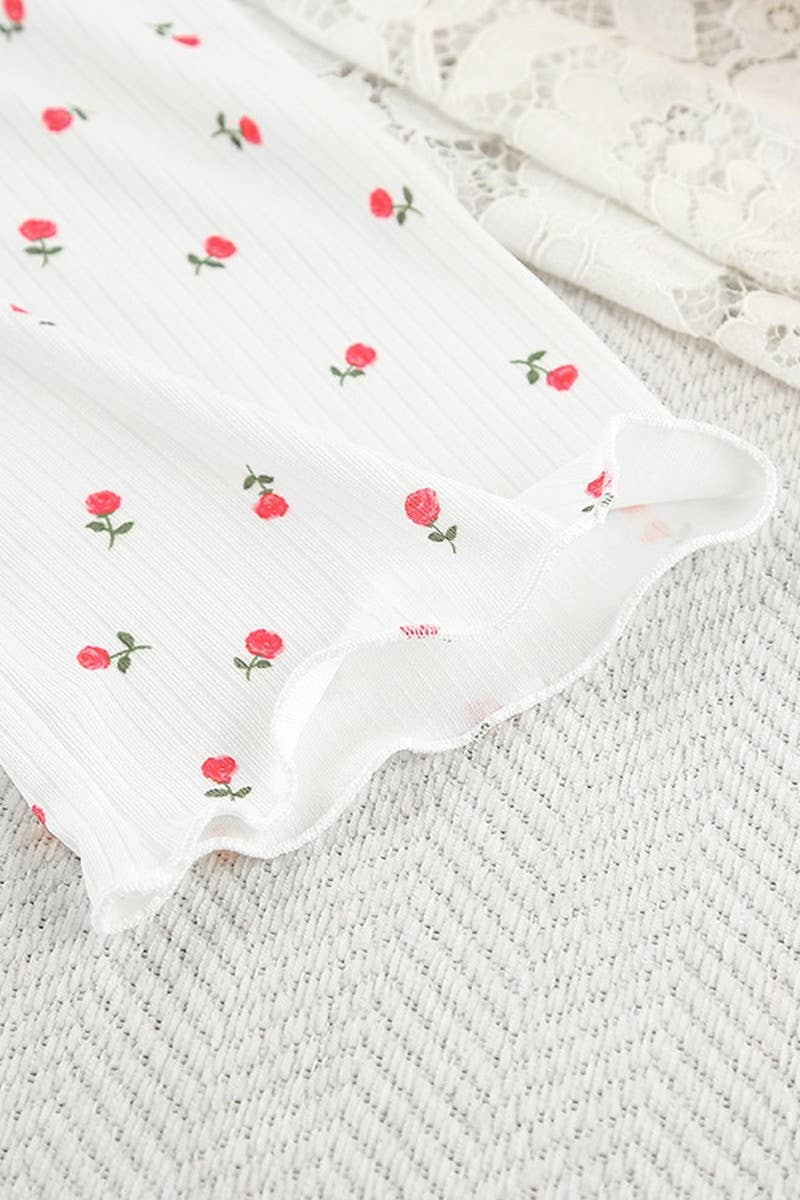 CWSPJ0214_KNITTED PRINTED CARDIGAN PAJAMAS HOME WEAR SET