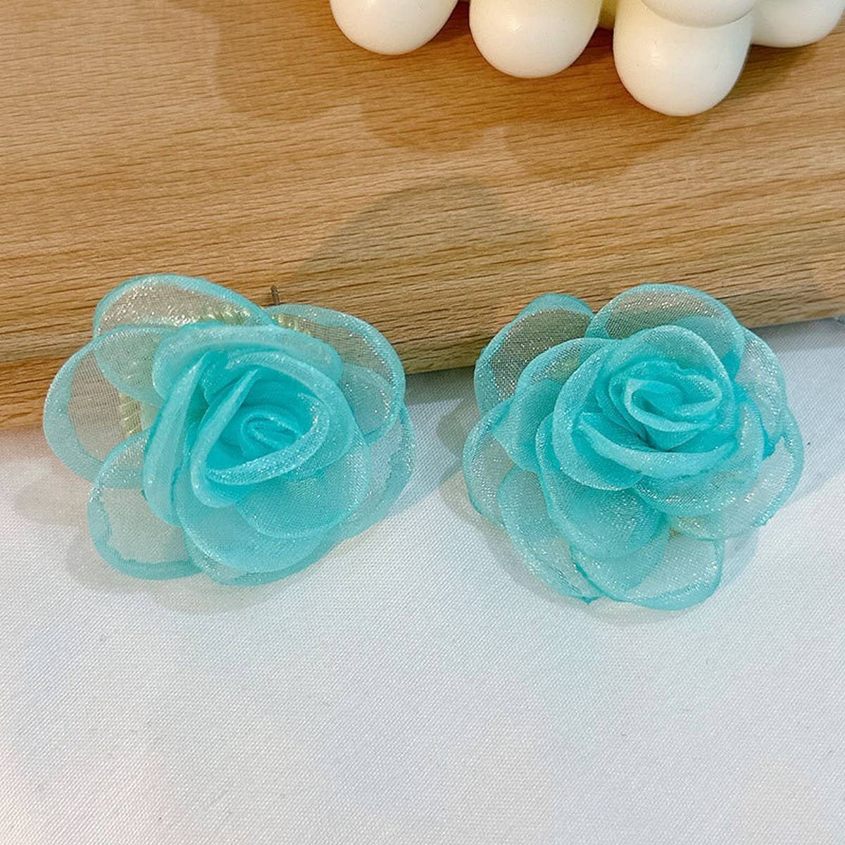 Handmade Lace Rose Stud Earrings ? Sweet & Minimal