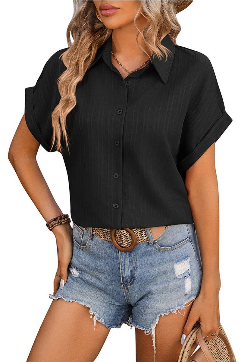 CWTSTS0432_SHORT SLEEVED CASUAL SHIRT WITH LOOSE SHOULDERS