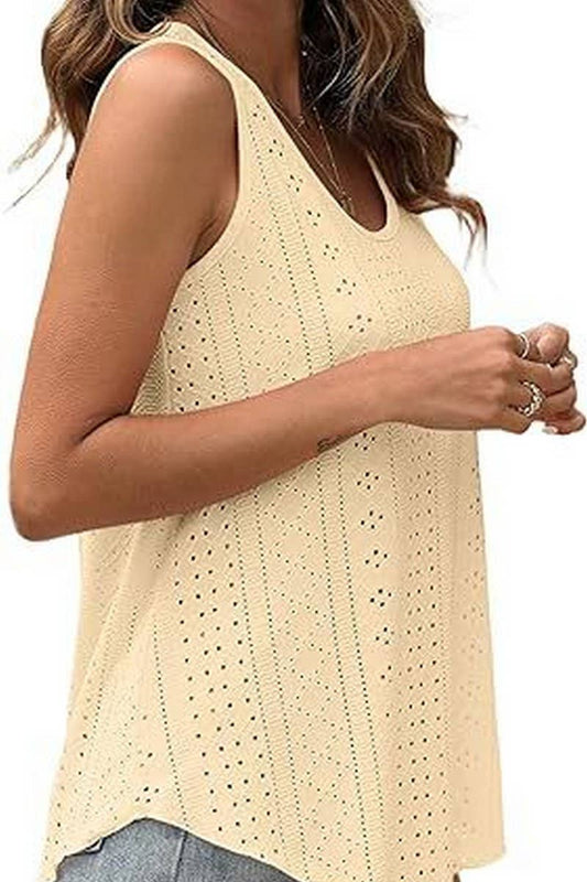 CWTTSL0235_Round Neck Sleeveless Knit Top