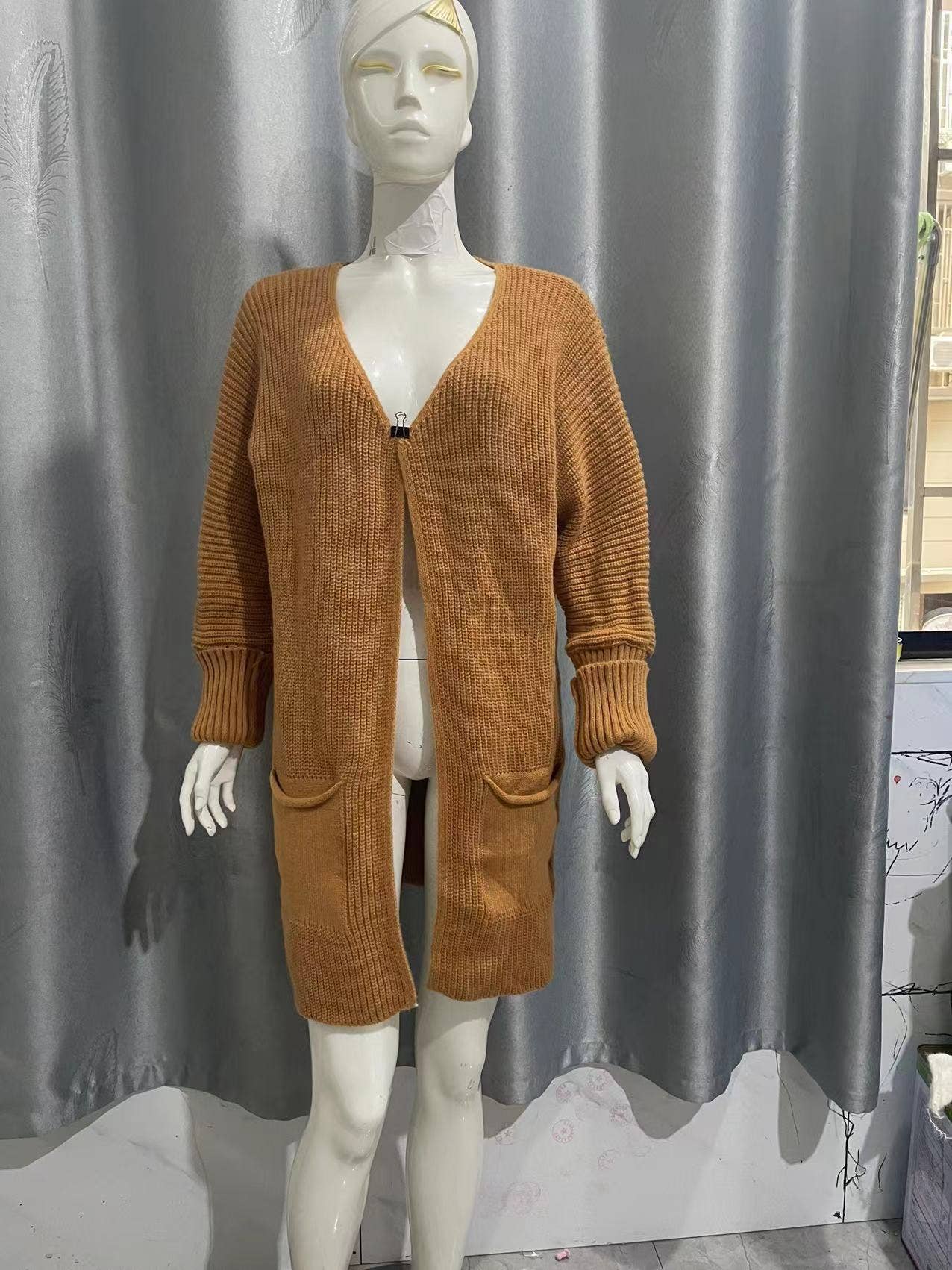 CARDIGAN BAT SLEEVE LOOSE POCKET LONG COAT