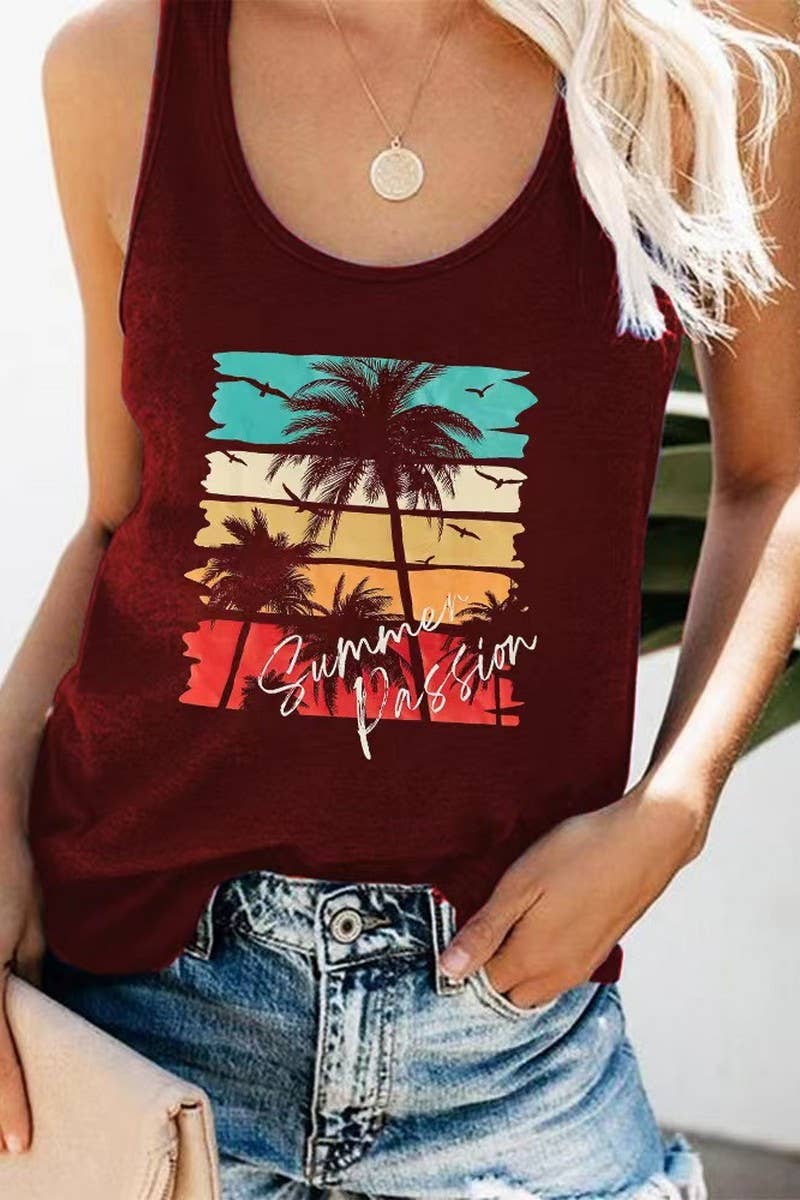 CWTTSL0259_SLEEVELESS TANK TOP MONOGRAM PRINT T-SHIRT