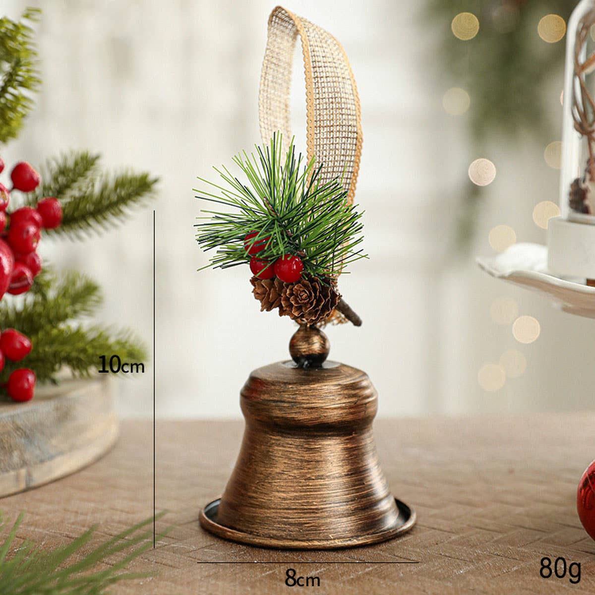 Metal Iron Christmas Bell Hanging Door Wall Decor