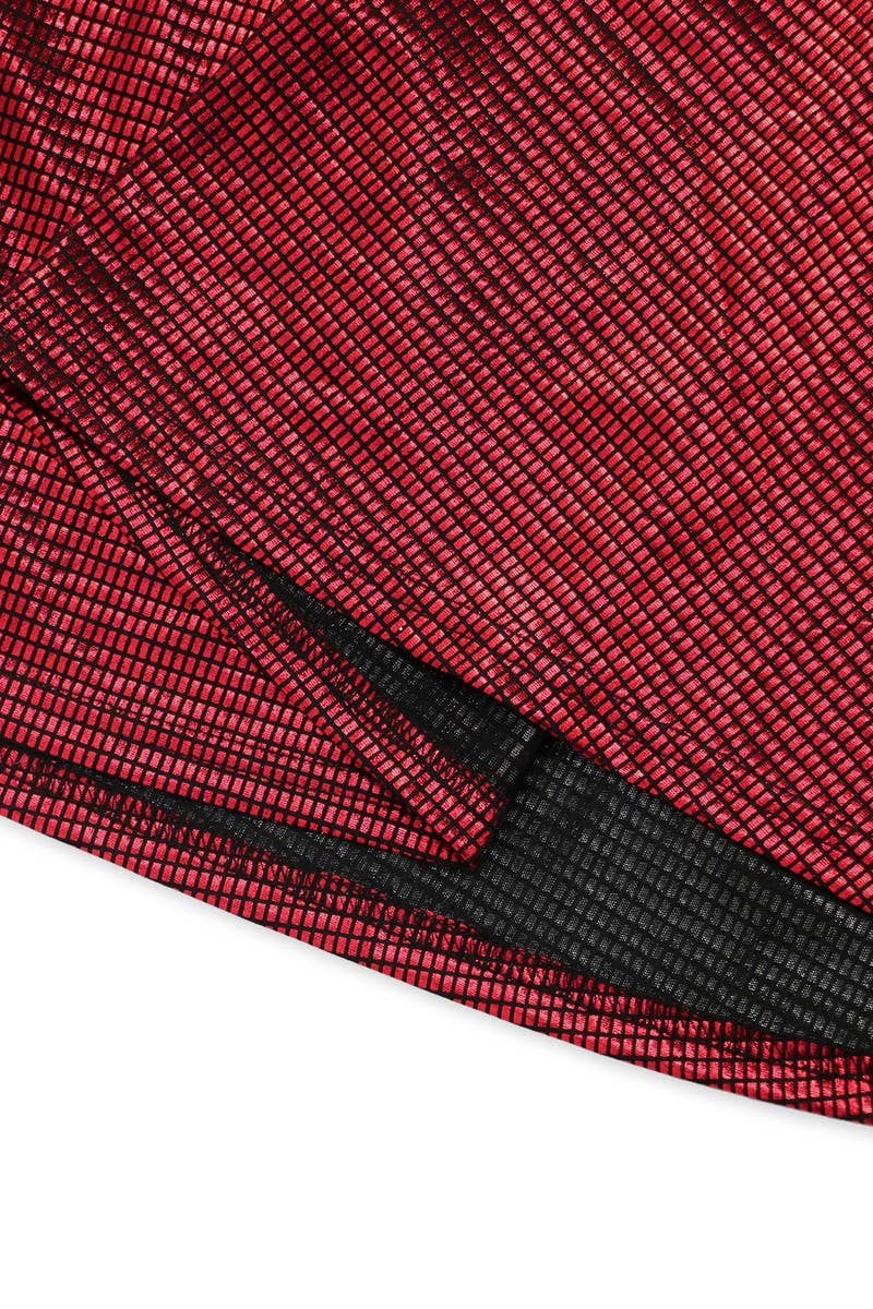 CWDMD3987_SOLID COLOR LONG SLEEVE TIE PARTY DRESS