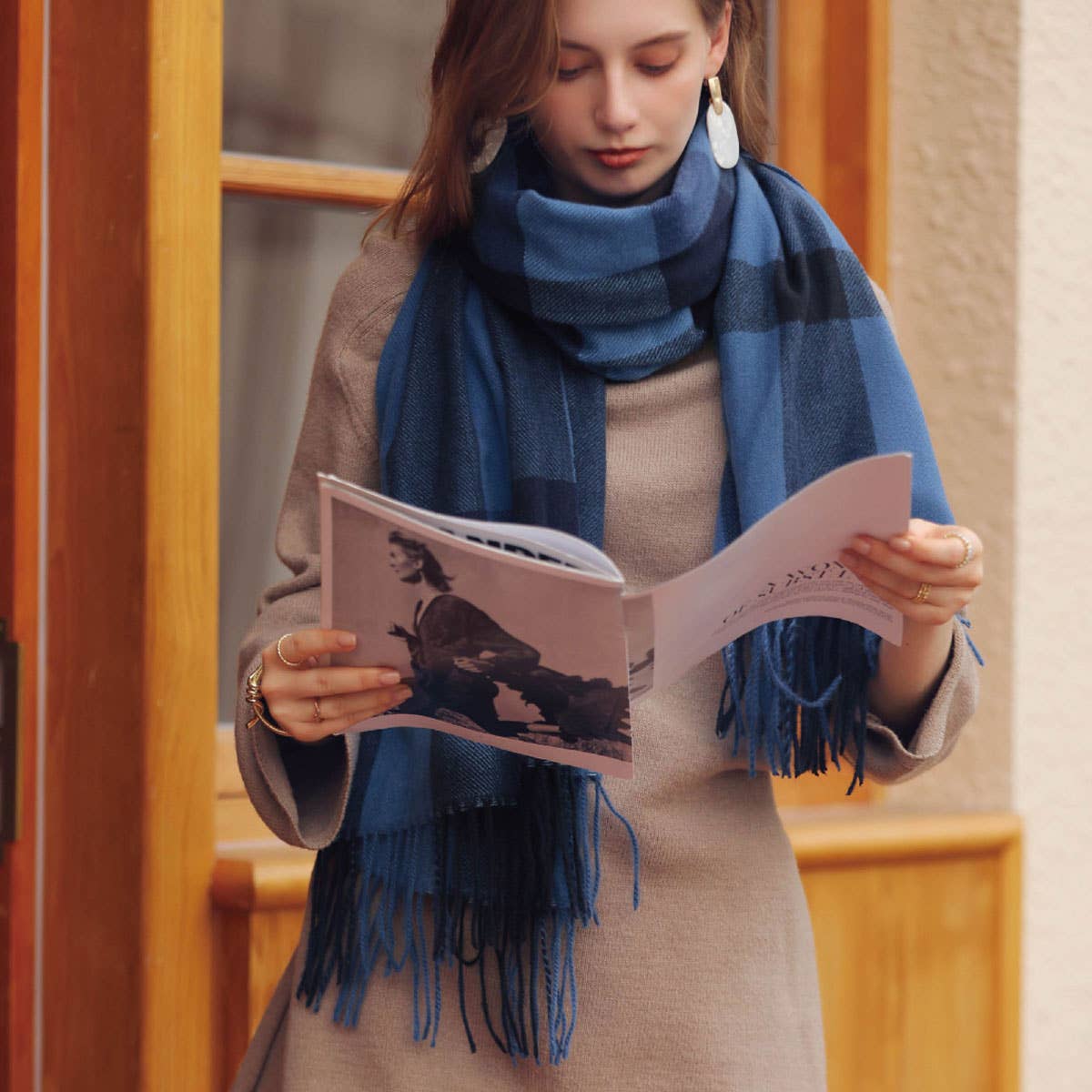 2025 Fashion Plaid Tassel Scarf - Winter Warmth_CWASC0185