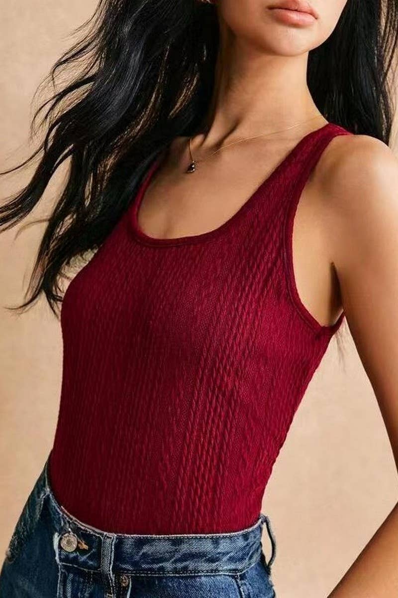 CWTTK1194_SOLID JACQUARD Y2K CROP TANK TOP