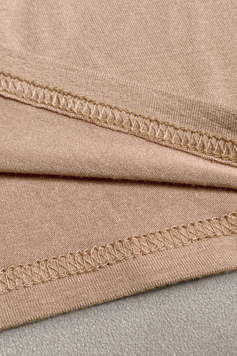 CWTTS1347_U-NECK SHORT-SLEEVED SLIM FIT NAVEL-BARING TOP