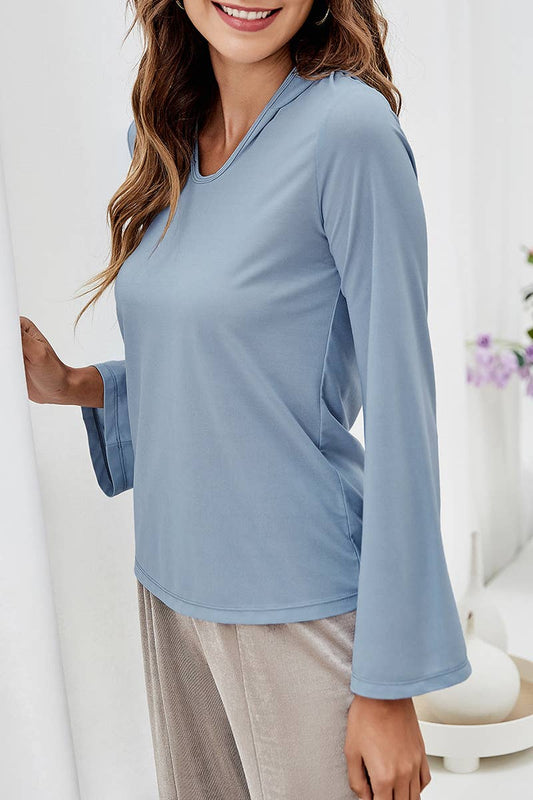CWTTL2022_SUMMER FASHION SOLID COLOR CHIFFON CASUAL T-SHIRT