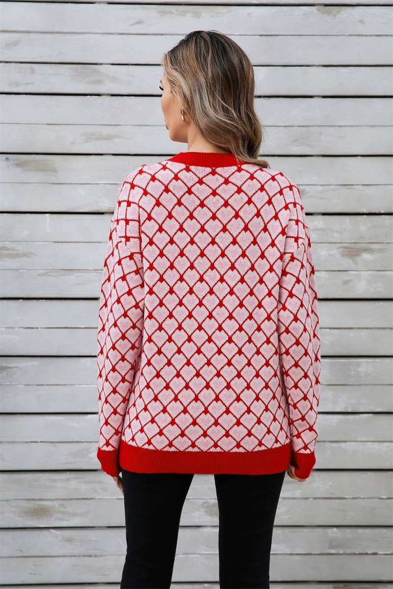 CWOSWL5760_VALENTINE'S DAY ROUND NECK SMALL HEART SWEATER