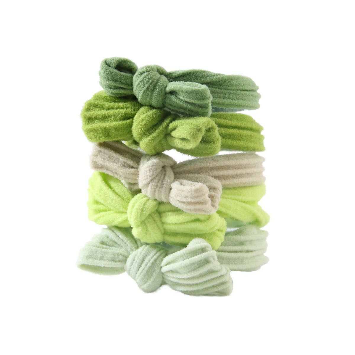 CWAHA1384_BOW HIGH STRETCH HAIR TIE ,5 PACK SET