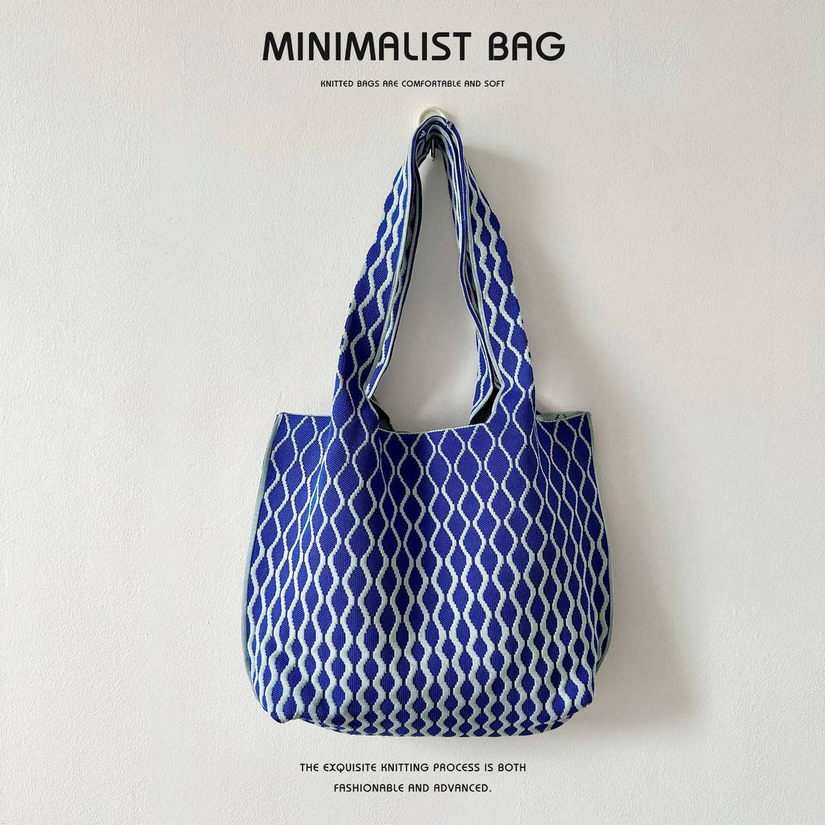 WOMEN FASHION PLAID KNITTED SHOULDER HANDBAG_CWAB1515