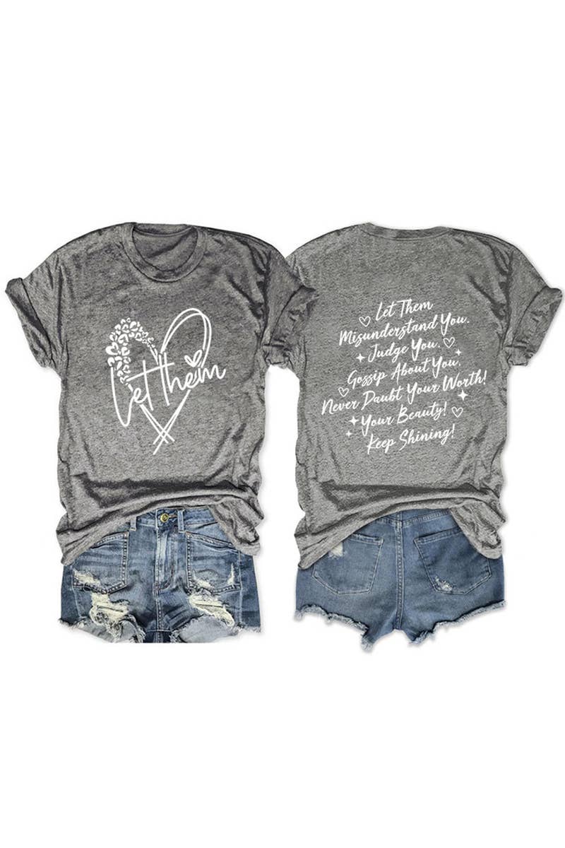 CWTTS1559_SUMMER NEW LETTER HEART PRINT CASUAL SHORT SLEEVES