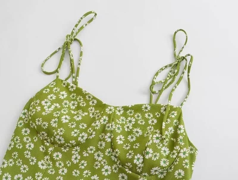 Cinched waist printed halter sleeveless dress