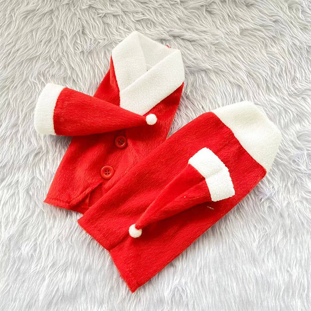 CWMM9681_CHRISTMAS BUTTON RED WINE BOTTLE CLOTHES HAT