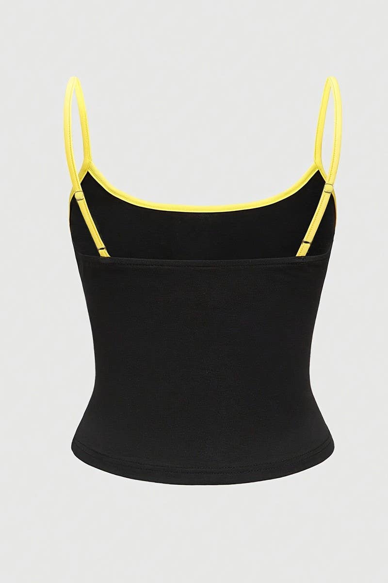 CWTTK1013_FITTED SLEEVELESS CROPPED CAMI TANK TOP