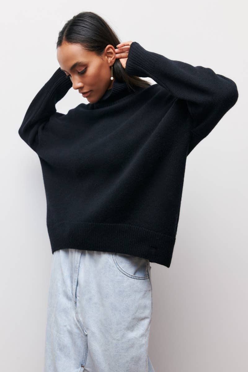 CWOSWL6629_TURTLENECK SOLID COLOR LONG-SLEEVED SWEATER