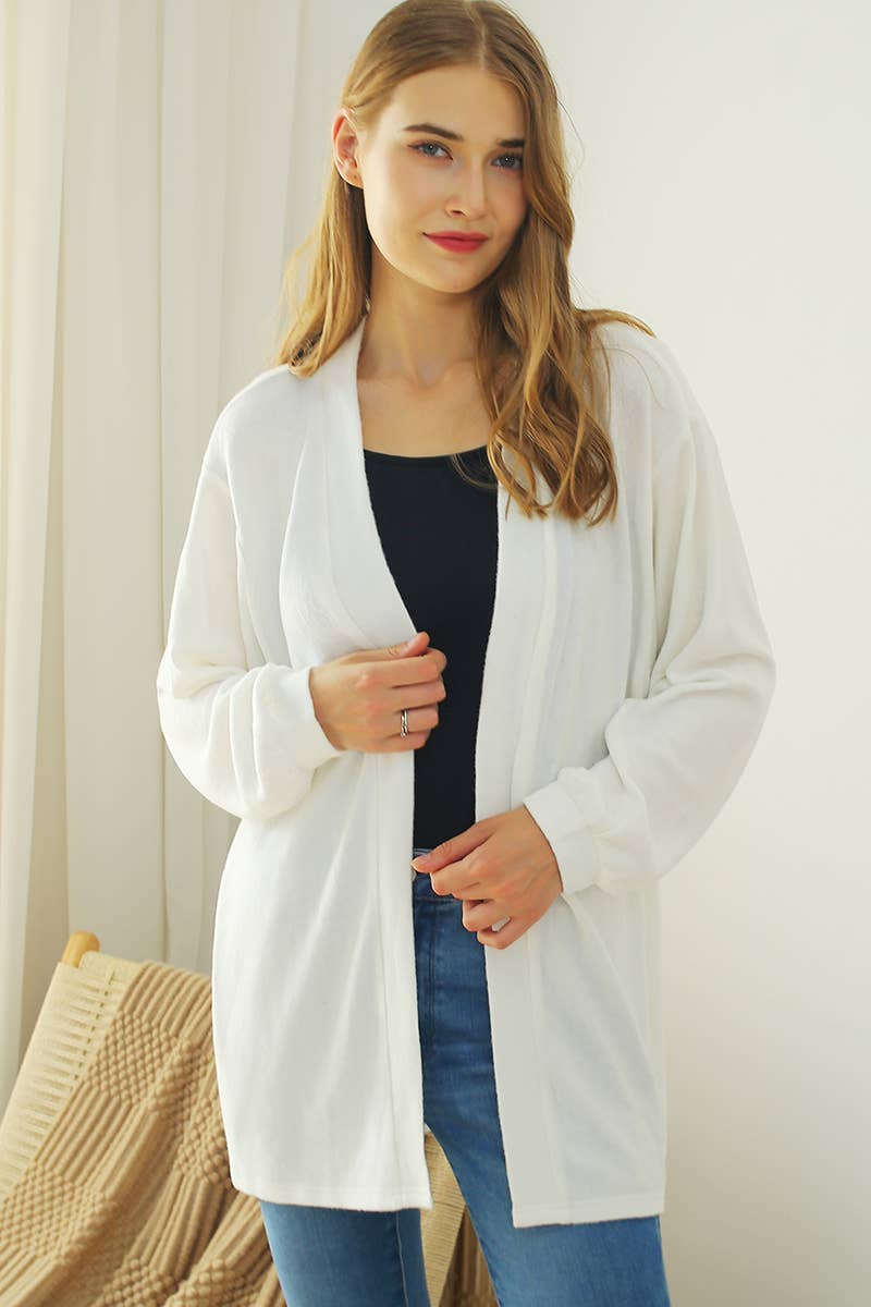 CWOCAL533_Long Sleeve Casual Open Front Long Cardigan