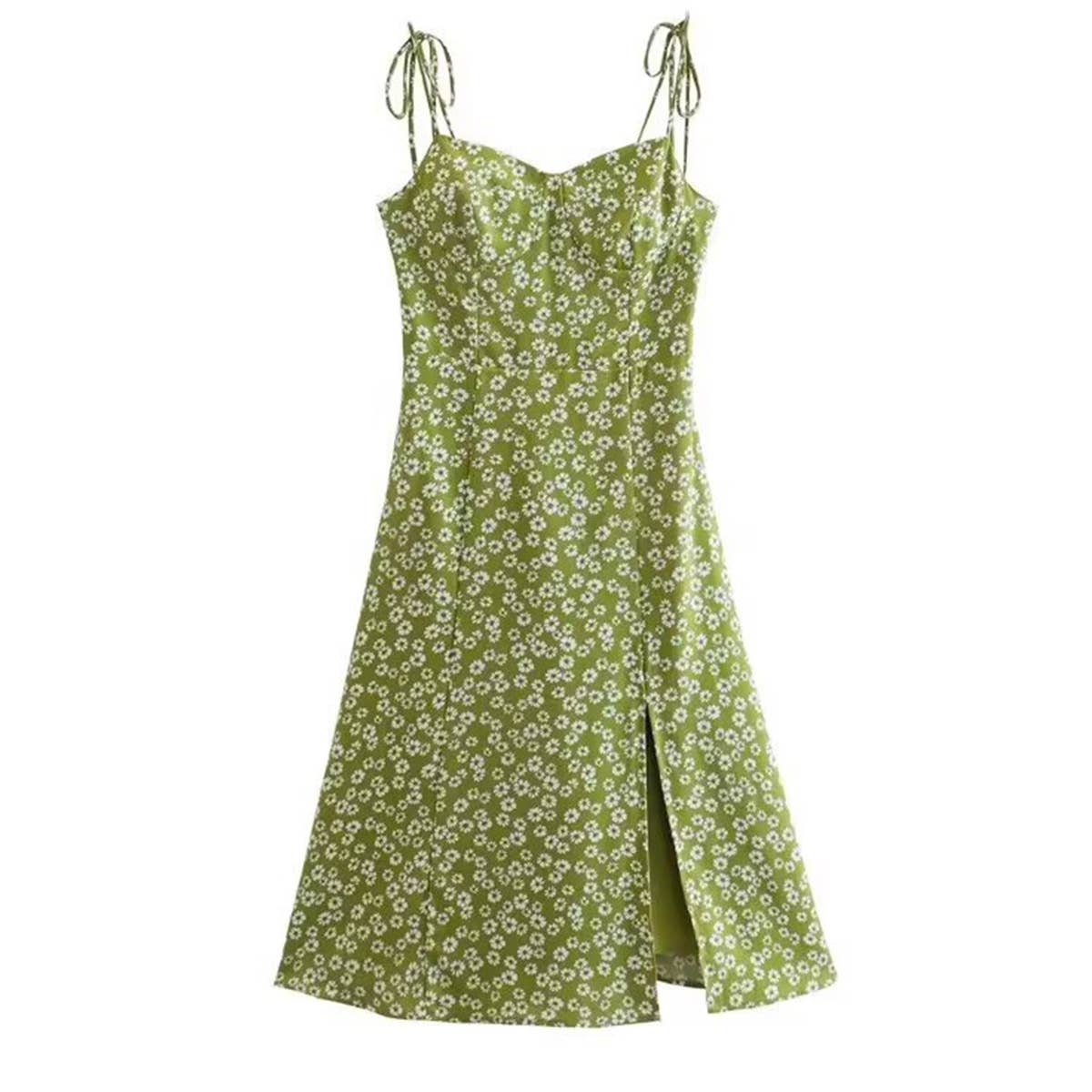 Cinched waist printed halter sleeveless dress