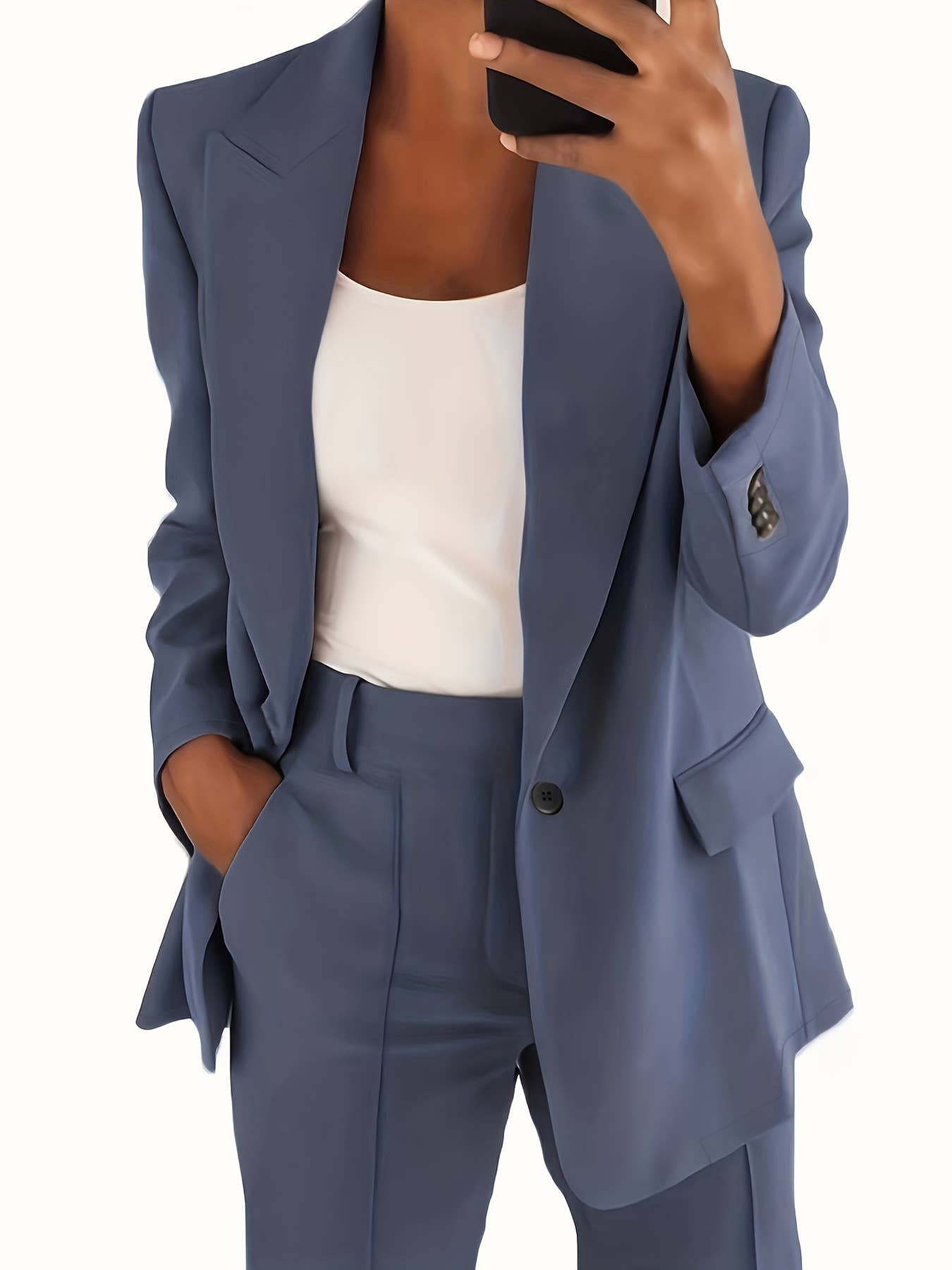 Chic Lapel Blazer and Pants Set for Women