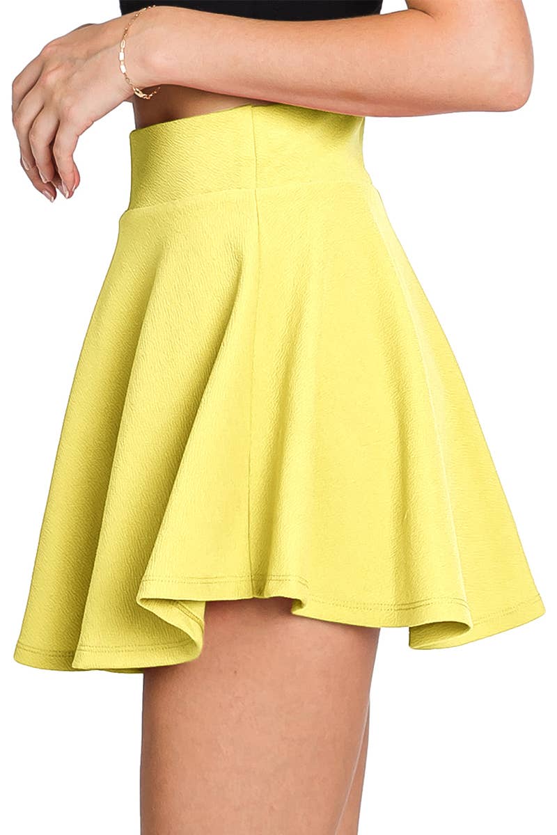 CWBSS105_High Waisted Skirt Mini A-Line Flared Skater Skirt